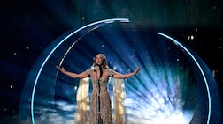 Singer Delta Goodrem, representing Australia with the song 'Eclipse', performs during the final of the Eurovision Song Contest 2026 at Wiener Stadthalle in Vienna, Austria. AFP