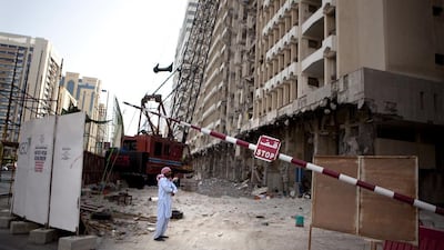 A building in the Khalidiya neighborhood being demolished was on of 200 torn down in the capital since 2011. Silvia Razgova/The National