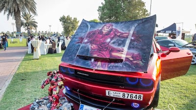 A 2012 Dodge Challenger with an Iron Man design owned by Ihzone Perez. Leslie Pableo for The National