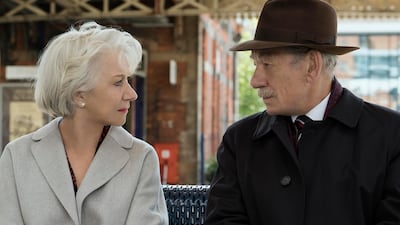 Helen Mirren as Betty McLeish and Sir Ian McKellen as Roy Courtnay in The Good Liar. Courtesy Warner Bros. Entertainment