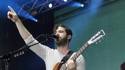 Yannis Philippakis of Foals performs in Camden, New Jersey, last year. Owen Sweeney / Invision / AP Photo