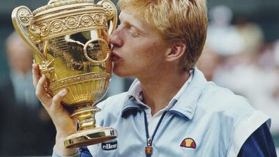 Boris Becker won the Wimbledon title in 1985 at the age of 17. Getty