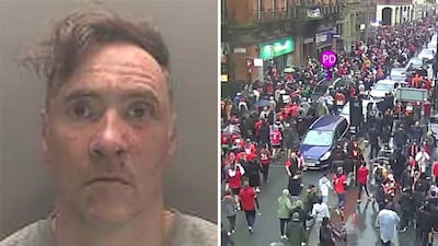 Paul Doyle has been jailed for 21 years and six months after driving his car into crowds at a Liverpool FC victory parade. PA