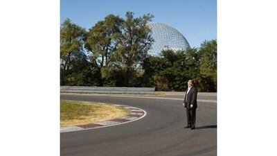 Normand Legault stands at the hairpin bend on the Cicuit Gilles Villeneuve, the home of the Canadian Grand Prix.