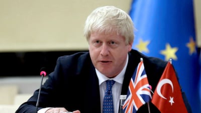 The British foreign secretary Boris Johnson in Ankara, Turkey, said the UK would continue to support Turkey's bid to join the European Union even after Britain leaves. Credit : AP