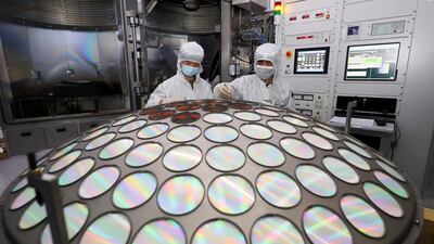 A chip production line in China. Reuters