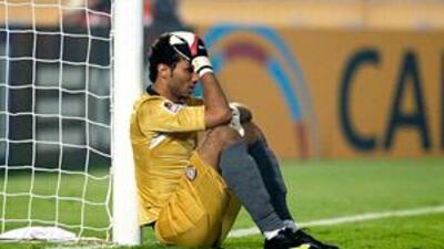 UAE U20s Yousif Abdulrahman sits dejectedly after conceding the deciding goal in the World Cup quarter-final against Costa Rica.