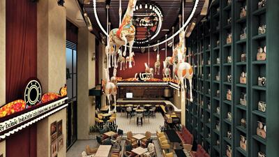 A rendering of AntikaBar's theatrical interiors in DIFC. Courtesy Antika Bar