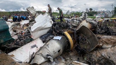 Local TV images showed the wreckage scattered around the crash site. EPA