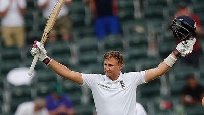 England batsman Joe Root celebrates a century during Day 2 of the third Test against South Africa on Friday in Johannesburg. Marco Longari / AFP / January 15, 2016