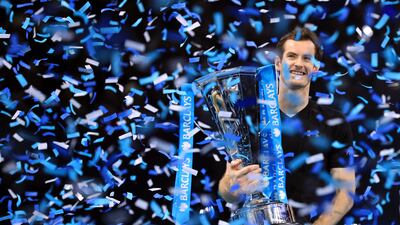 Andy Murray after winning the 2016 ATP World Tour Finals at the O2 Arena in London. PA