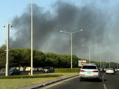 Smoke rises from the site of the attack in Doha. Reuters
