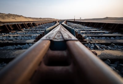 An Etihad Rail inspection train at Saih Shuaib in the UAE. A new rail corridor connecting Europe and the Mediterranean to the Gulf could be created, said Hakan Fidan. Victor Besa / The National