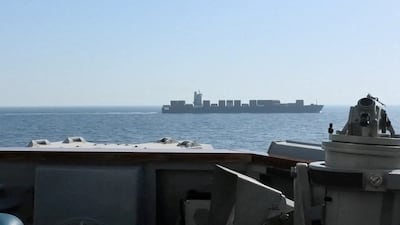 The Iranian-flagged Touska is intercepted by American forces. Photo: Centcom