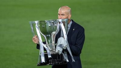 Real Madrid manager Zinedine Zidane lifted his 11th trophy with the club as manager. EPA