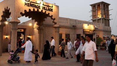 The Heritage Village in Al Shindagha provides a glimpse of Dubai’s traditional culture, food and lifestyle. Pawan Singh / The National
