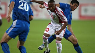Ismail Matar, centre, is too often the lone man up front for the national team.