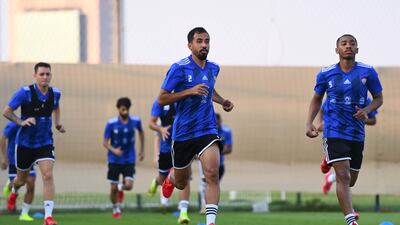 Mohammed Barghash runs during a UAE training session.