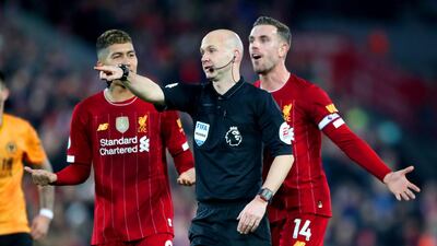 The match between Liverpool and Wolves at Anfield saw some contentious VAR decisions. PA