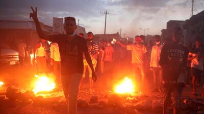 Sudanese protesters burn tyres as they march in protest for the deaths of other protesters earlier the same day in another state of Sudan, Khartoum, Sudan. EPA