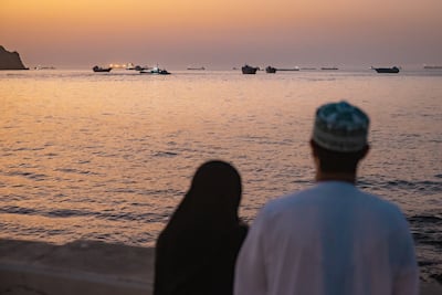 Oil tankers, cargo ships, bulk carriers and fishing boats near the Strait of Hormuz. Getty Images
