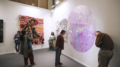 Whatiftheworld booth displaying African art. Sarah Dea / The National