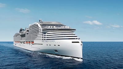 The 'MSC World Europa' will make the UAE its home port next winter and will run on the cleanest marine fuel available. Photo: MSC Cruises
