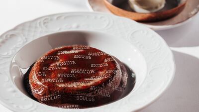 Fondant au chocolat at Brasserie Boulud.