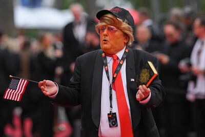 A Donald Trump impersonator attends the Red Carpet at the Cannes Film Festival on Monday. Getty Images