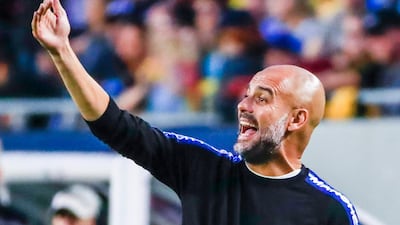 Pep Guardiola faces the challenge of trying to improve on Manchester City's record-breaking season. EPA.