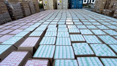 Part of a shipment of more than 34 tonnes of drugs intercepted by Egyptian authorities at Alexandria. Photo: Egyptian Ministry of Interior