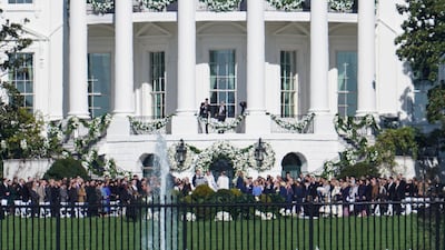 Ms Biden's bridesmaids included her sister Roberta, also known as Maisy, and Katherine Neal. Reuters