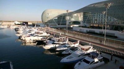 Yas Marina, Abu Dhabi. Yachts in Yas Marina during F1 event. Fatima Al Marzouqi / The National.
