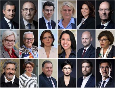 The newly appointed members of the cabinet of French Prime Minister Sebastien Lecornu. AFP