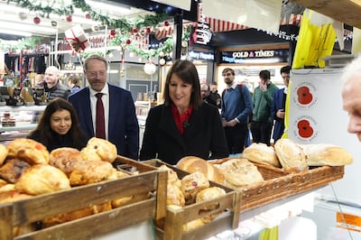 Chancellor Rachel Reeves at Darwen Market, Lancashire. She has faced a backlash over the Labour government's economic policies. PA Wire