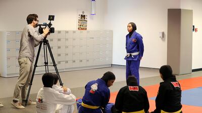 Mahra Al Rwais talks about her training at Zayed Sports City in Abu Dhabi. Pawan Singh / The National