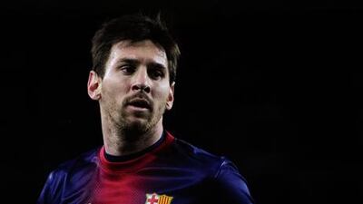 Barcelona forward Lionel Messi looks on during the 5-1 win over Osasuna.