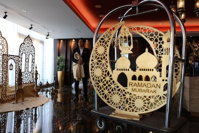 Preparations under way at a Dubai hotel ahead of Ramadan. Chris Whiteoak / The National
