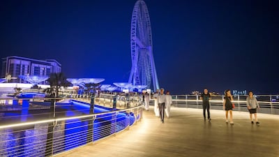 Ain Dubai and the bridge towards BlueWaters Island in 2018.