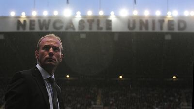 Alan Shearer during his spell as Newcastle caretaker manager. PA