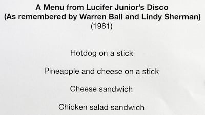 A detailed birthday party menu.