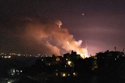 An Israeli strike near the villages of Ghandourieh and Froun in southern Lebanon. AFP