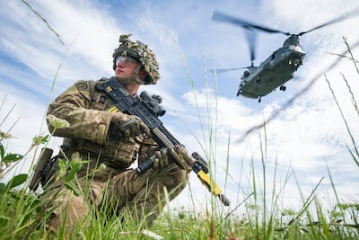 A British soldier on exercise. Getty