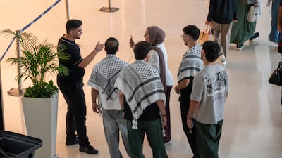 Visitors enjoyed the opportunity to display Palestinian symbols and their heritage.