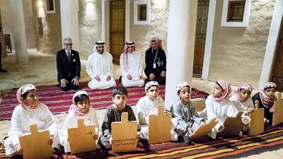 Sheikh Abdullah bin Zayed and Adel bin Ahmed Al-Jubeir in Ad Diriyah, Saudi Arabia.
