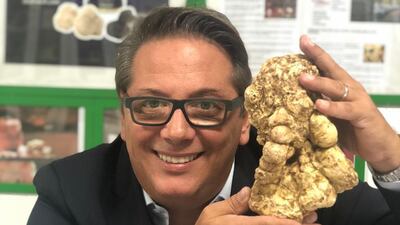 Massimo Vidoni brought over the largest white truffle to the UAE. Courtesy Roberto's