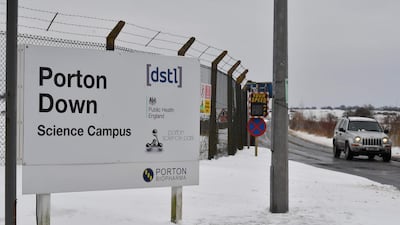 Porton Down, the home of Britain's Ministry of Defence's Defence Science and Technology Laboratory, which tested the samples of nerve agent. AFP PHOTO / BEN STANSALL