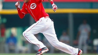 The September call-up Billy Hamilton, who set the minor-league record with 155 stolen bases in 2012, stole second base and scored the winning run twice in his first five days with the Reds. Michael Hickey / Getty Images