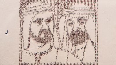 The ‘Flag Garden’ features 4,500 UAE flags arranged to create portraits of Sheikh Mohammed bin Rashid and Sheikh Mohamed bin Zayed. Wam