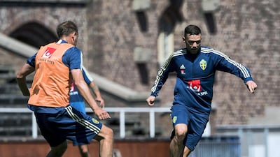 Marcus Berg (Sweden) The Al Ain striker heads to Russia in fine fettle following a superb debut season in the Emirates. Berg scored 36 goals in 36 appearances, including 25 in 21 matches in the Arabian Gulf League to shoot Al Ain to the title and secure the Golden Boot. His goal in the President’s Cup final ensured his side clinched an historic double. Made Sweden debut in 2008, and struck eight times for Sweden in 2018 World Cup qualification.. / AFP PHOTO / Jonathan NACKSTRAND